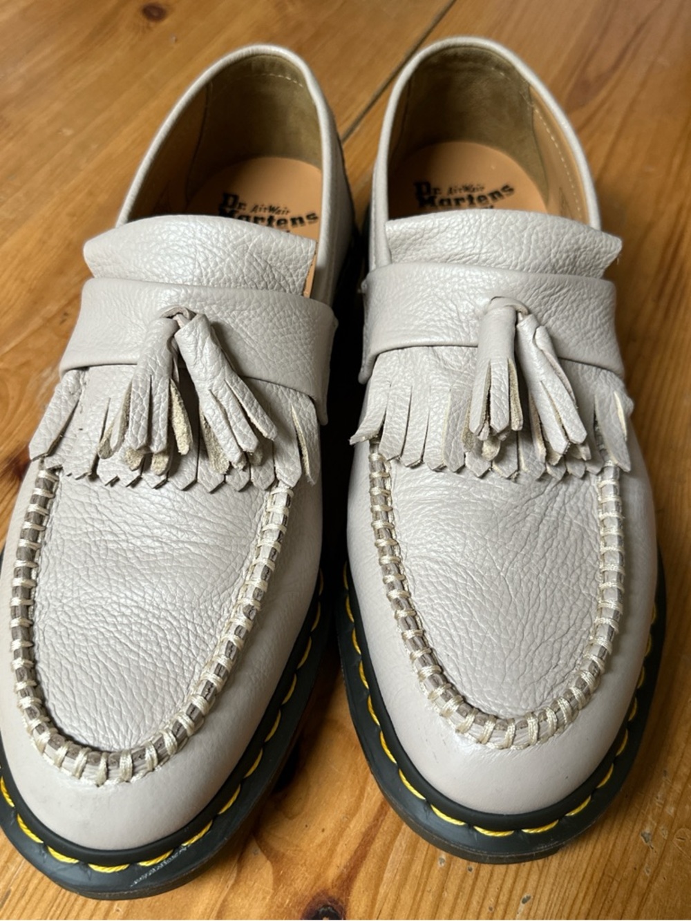 Dr. Martens Men’s White Tassel Leather Kiltie Loafers Adrien Style Sz 11